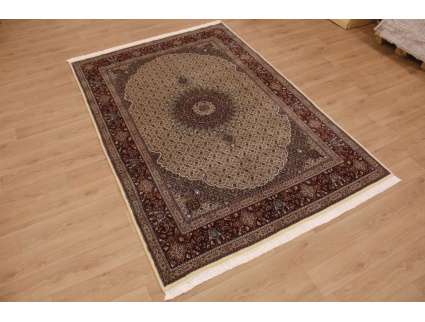 Persian carpet "Moud" with silk 300x200 cm Beige