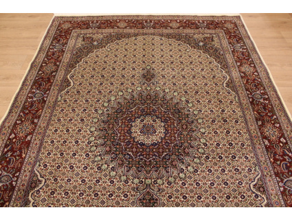 Persian carpet "Moud" with silk 300x200 cm Beige