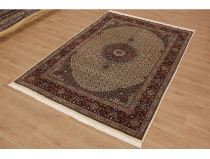 Persian carpet "Moud" with silk 300x200 cm Beige