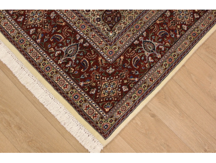 Persian carpet "Moud" with silk 300x200 cm Beige