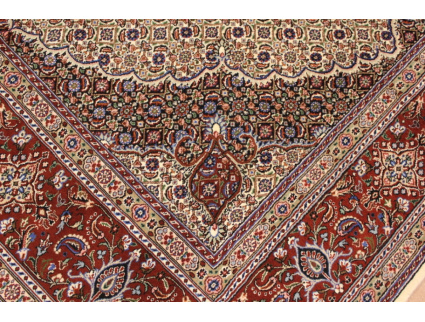 Persian carpet "Moud" with silk 300x200 cm Beige