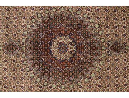 Persian carpet "Moud" with silk 300x200 cm Beige