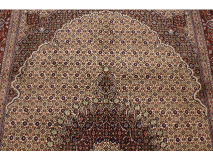 Persian carpet "Moud" with silk 300x200 cm Beige