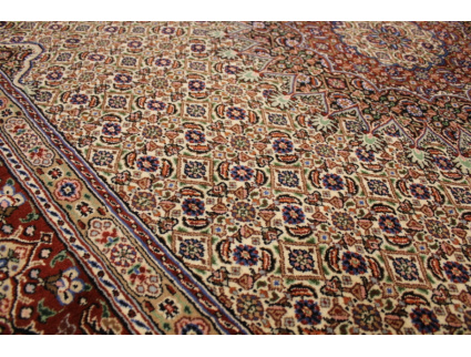 Persian carpet "Moud" with silk 300x200 cm Beige