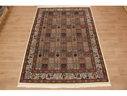 Perser Teppich "Moud" mit Seide 310x200 cm Beige