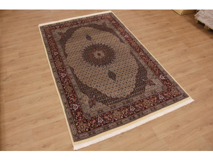 Persian carpet "Moud" with silk 307x200 cm Beige