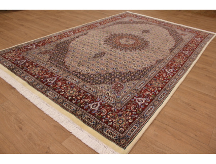 Persian carpet "Moud" with silk 307x200 cm Beige