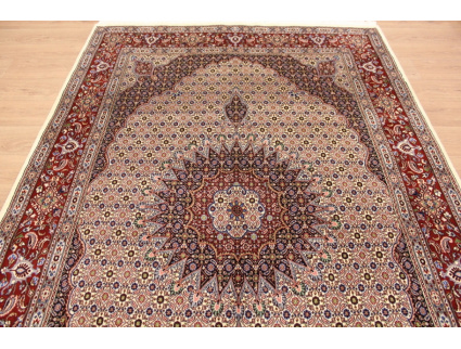 Persian carpet "Moud" with silk 307x200 cm Beige