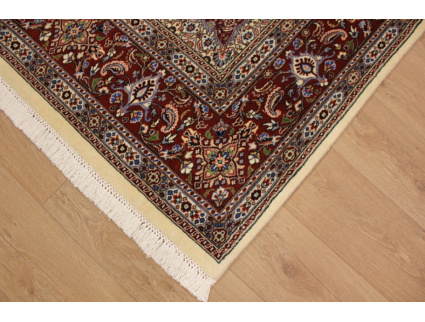 Persian carpet "Moud" with silk 307x200 cm Beige