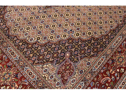 Persian carpet "Moud" with silk 307x200 cm Beige