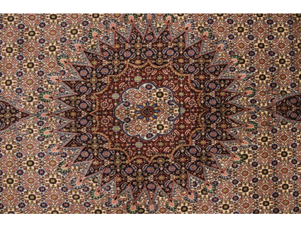 Persian carpet "Moud" with silk 307x200 cm Beige