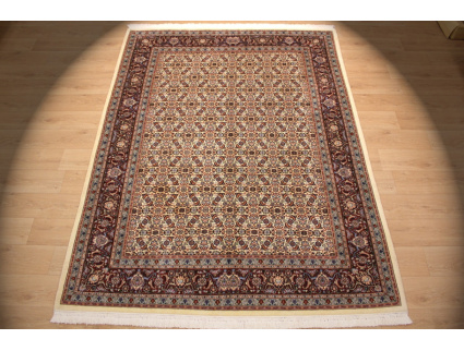 Persian carpet "Moud" with silk 277x210 cm Beige