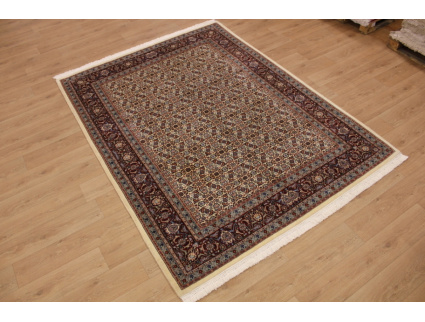 Persian carpet "Moud" with silk 277x210 cm Beige