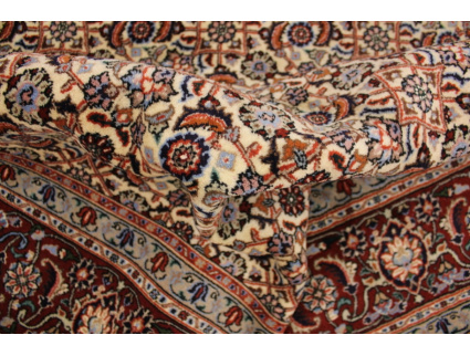 Persian carpet "Moud" with silk 277x210 cm Beige