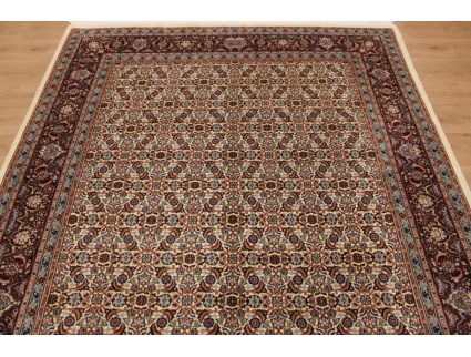 Persian carpet "Moud" with silk 277x210 cm Beige