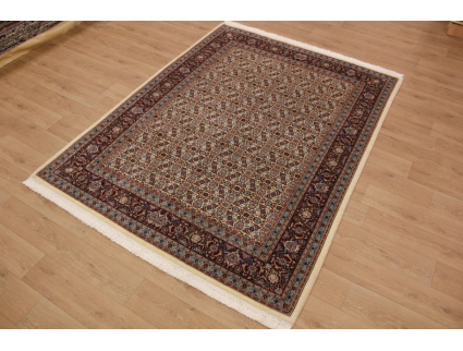 Persian carpet "Moud" with silk 277x210 cm Beige