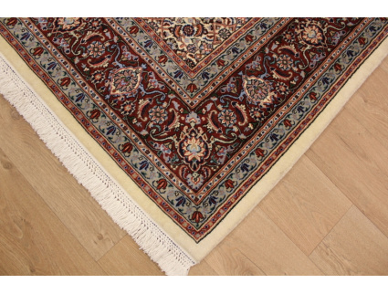 Persian carpet "Moud" with silk 277x210 cm Beige