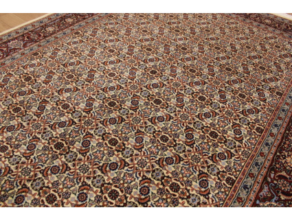 Persian carpet "Moud" with silk 277x210 cm Beige