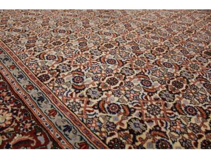 Persian carpet "Moud" with silk 277x210 cm Beige