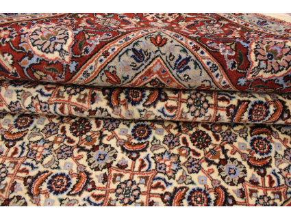 Persian carpet "Moud" with silk 277x210 cm Beige