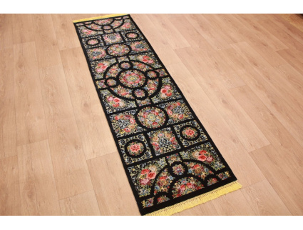 Persian carpet Ghom pure silk rug 210x64 cm Runner