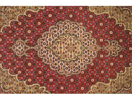 Perserteppich "Taabriz" Mahi mit Seide 120x85 cm Rot