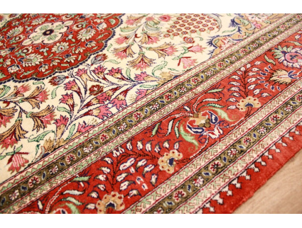 Persian carpet Qum pure Silk151x100 cm Beige