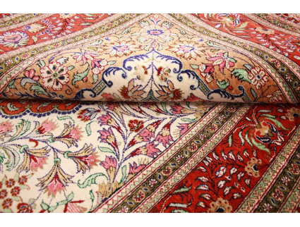 Persian carpet Qum pure Silk151x100 cm Beige