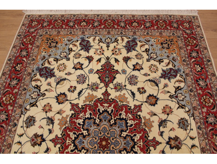 Persian carpet "Taabriz" with Silk 215x155 cm Beige