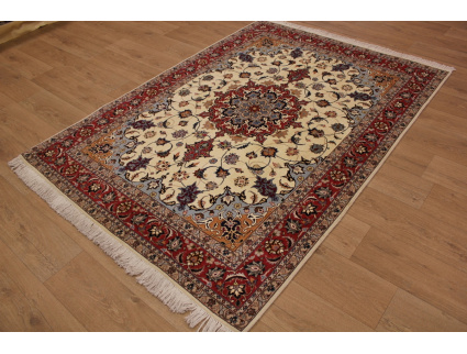 Persian carpet "Taabriz" with Silk 215x155 cm Beige