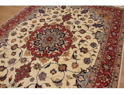 Persian carpet "Taabriz" with Silk 215x155 cm Beige