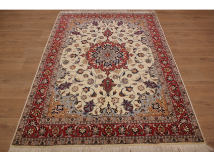 Persian carpet "Taabriz" with Silk 215x155 cm Beige