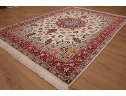 Persian carpet "Taabriz" with Silk 215x155 cm Beige