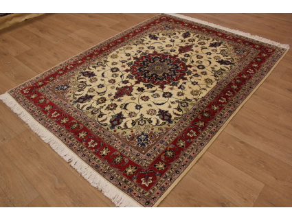 Persian carpet "Taabriz" with Silk 202x153 cm Beige