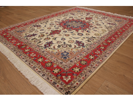 Persian carpet "Taabriz" with Silk 202x153 cm Beige