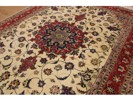 Persian carpet "Taabriz" with Silk 202x153 cm Beige