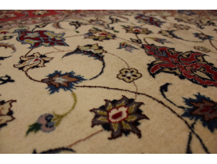 Persian carpet "Taabriz" with Silk 202x153 cm Beige