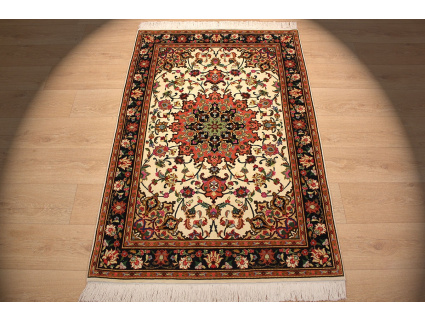 Persian carpet "Taabriz" with Silk 156x102 cm Beige