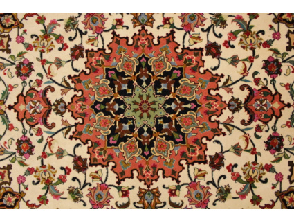 Persian carpet "Taabriz" with Silk 156x102 cm Beige