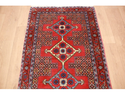 Persian carpet "Seneh" runner Wool 336x90 cm Red