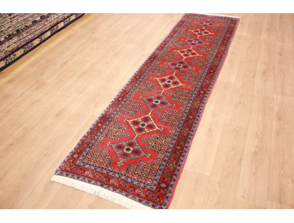 Persian carpet "Seneh" runner Wool 336x90 cm Red