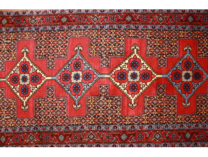 Persian carpet "Seneh" runner Wool 336x90 cm Red