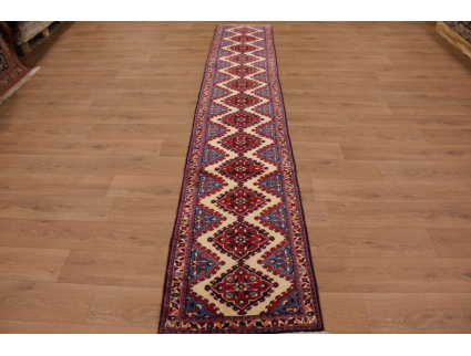 Persian carpet "Hamedan" runner virgin wool 398x70 cm