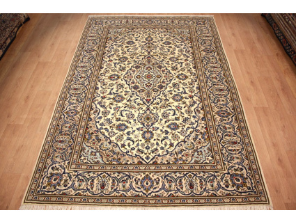 Persian carpet "Kashan" pure wool 350x240 cm Beige