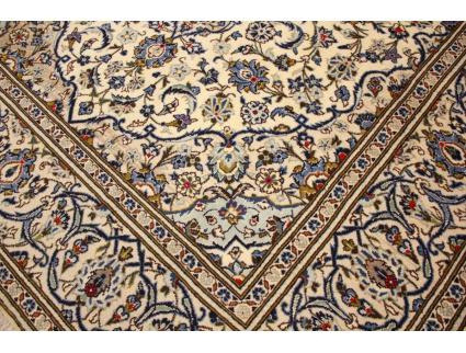 Persian carpet "Kashan" pure wool 350x240 cm Beige