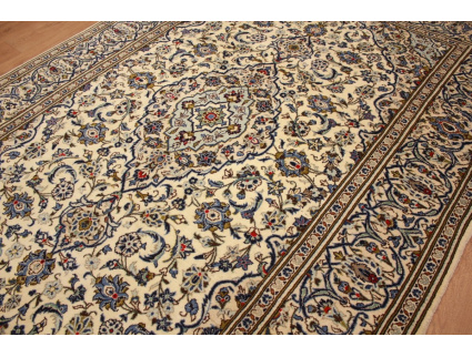 Persian carpet "Kashan" pure wool 350x240 cm Beige