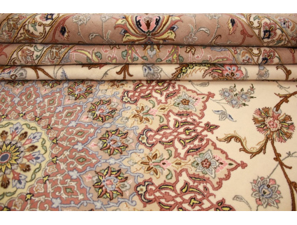 Feiner Perserteppich Isfahan mit Seide 400x315 cm Beige