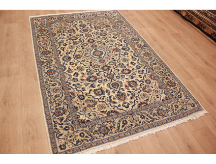 Persian carpet Kashan pure wool 238x155cm Beige