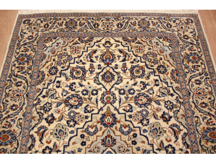 Persian carpet Kashan pure wool 238x155cm Beige