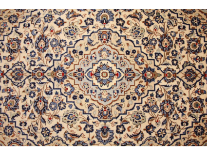 Persian carpet Kashan pure wool 238x155cm Beige